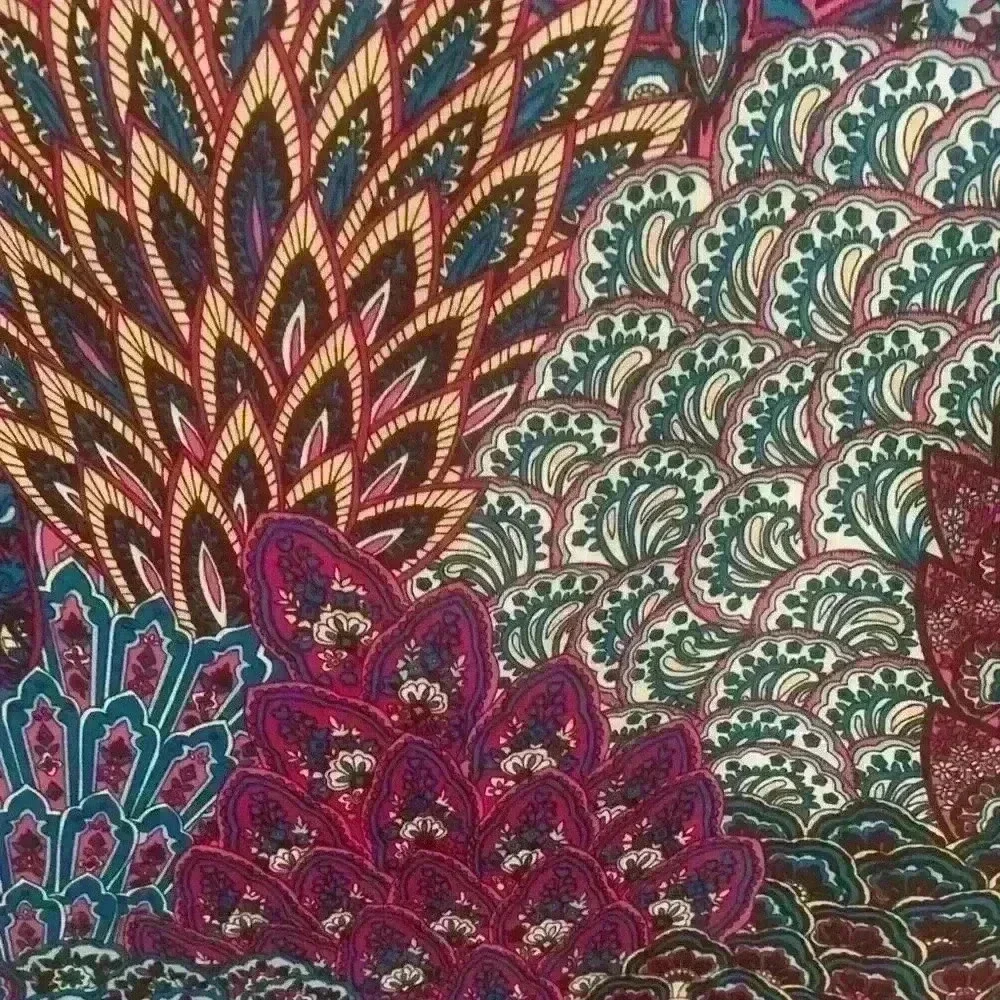 PerSeption Woman’s 2X purple, paisley, peacock tail jeweled a line dress - Picture 5 of 11
